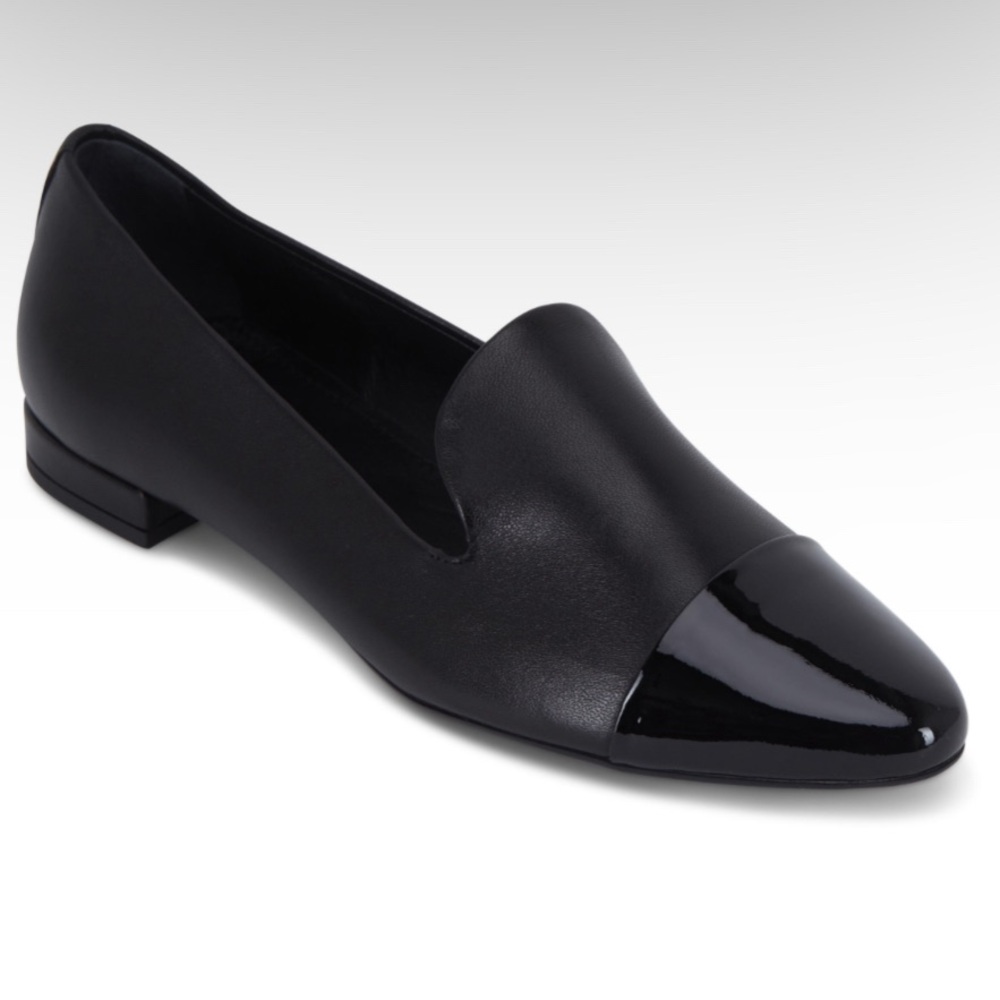 AGL
Black Leather Cap-Toe Loafer 8 NWOT